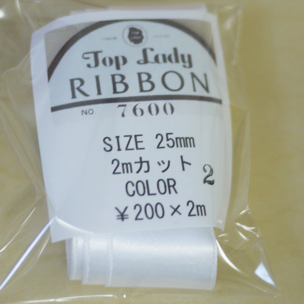 在庫限り Top Lady RIBBON 7600 col.2 25mm 2m 清原 【KN】 リボン 両面サテン