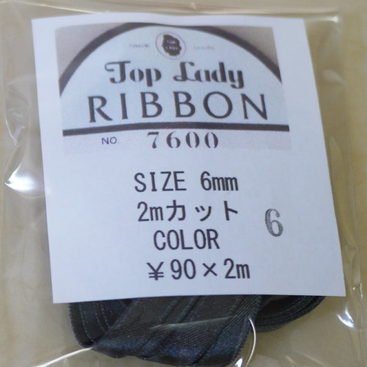在庫限り Top Lady RIBBON 7600 col.6 6mm 2m 清原 【KN】 リボン 両面サテン