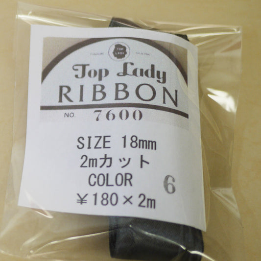 在庫限り Top Lady RIBBON 7600 col.6 18mm 2m 清原 【KN】 リボン 両面サテン