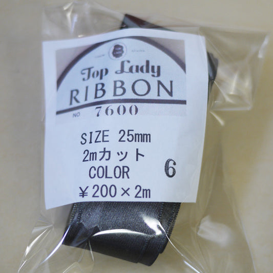 　在庫限り Top Lady RIBBON 7600 col.6 25mm 2m 清原 【KN】 リボン 両面サテン