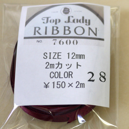 在庫限り Top Lady RIBBON 7600 col.28 12mm 2m 清原 【KN】 リボン