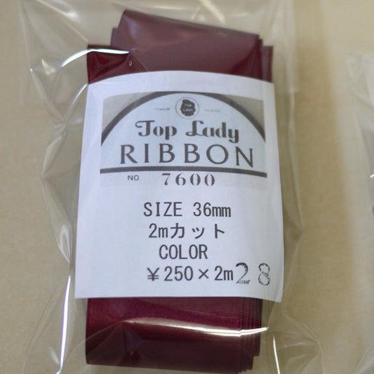 在庫限り Top Lady RIBBON 7600 col.28 36mm 2m 清原 【KN】 リボン