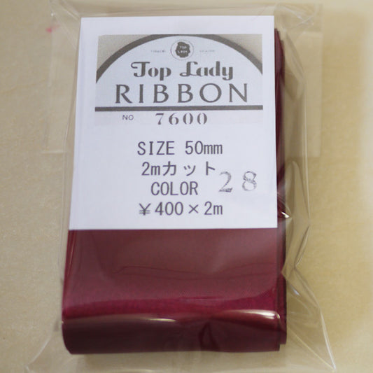 在庫限り Top Lady RIBBON 7600 col.28 50mm 2m 清原 【KN】 リボン
