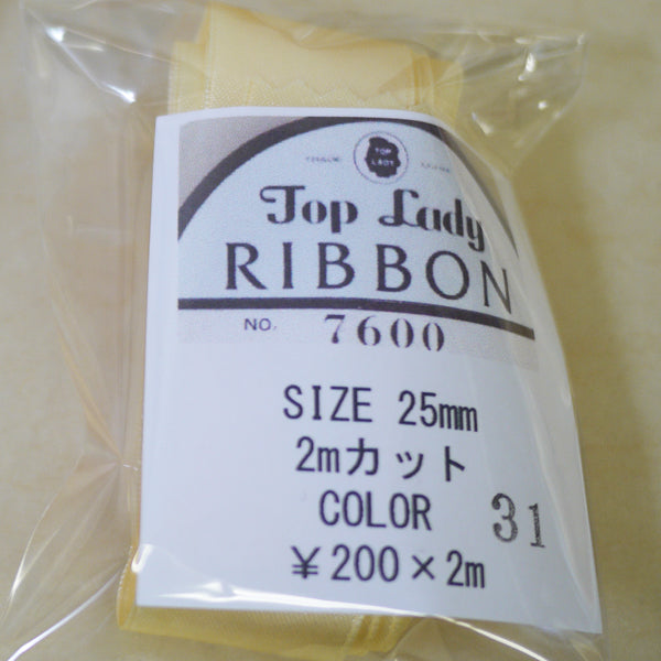 在庫限り Top Lady RIBBON 7600 col.31 25mm 2m 清原 【KN】 リボン 両面サテン