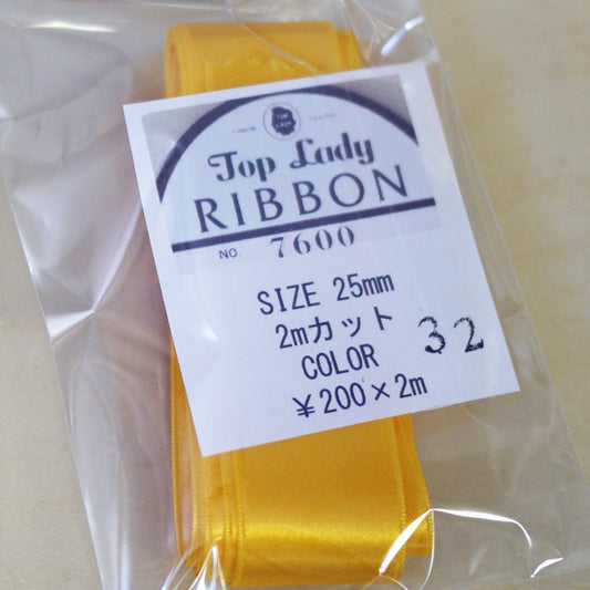 在庫限り Top Lady RIBBON 7600 col.32 25mm 2m 清原 【KN】 リボン 両面サテン