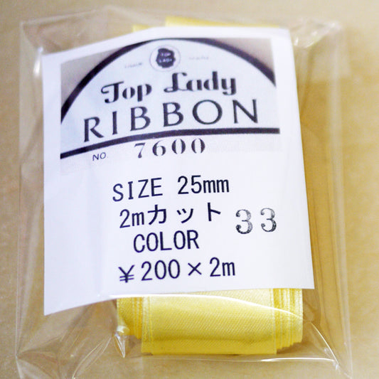 在庫限り Top Lady RIBBON 7600 col.33 25mm 2m 清原 【KN】 リボン 両面サテン