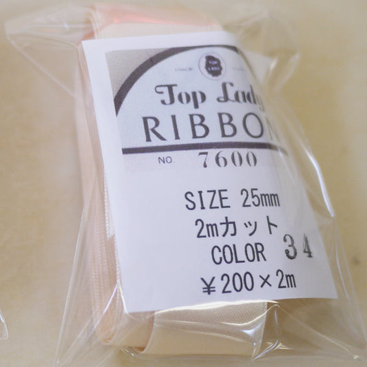 在庫限り Top Lady RIBBON 7600 col.34 25mm 2m 清原 【KN】 リボン 両面サテン