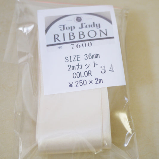 在庫限り Top Lady RIBBON 7600 col.34 36mm 2m 清原 【KN】 リボン 両面サテン