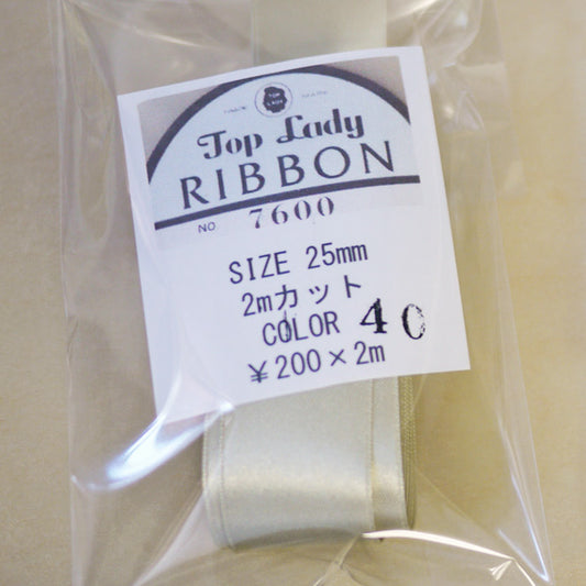 在庫限り Top Lady RIBBON 7600 col.40 25mm 2m 清原 【KN】 リボン 両面サテン