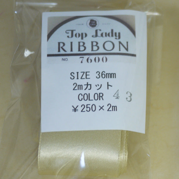 在庫限り Top Lady RIBBON 7600 col.43 36mm 2m 清原 【KN】 リボン 両面サテン