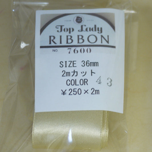 在庫限り Top Lady RIBBON 7600 col.43 36mm 2m 清原 【KN】 リボン 両面サテン