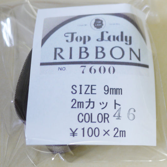在庫限り Top Lady RIBBON 7600 col.46 9mm 2m 清原 【KN】 リボン 両面サテン