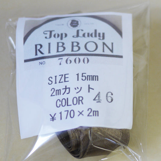 在庫限り Top Lady RIBBON 7600 col.46 15mm 2m 清原 【KN】 リボン 両面サテン
