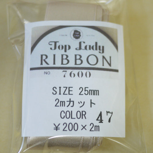 在庫限り Top Lady RIBBON 7600 col.47 25mm 2m 清原 【KN】 リボン 両面サテン