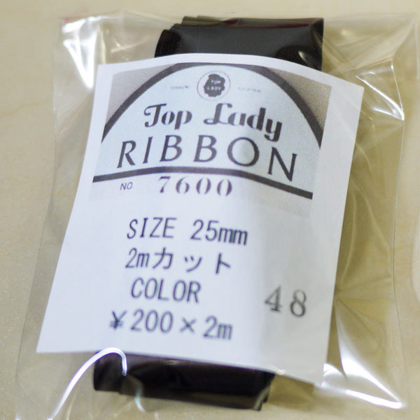 在庫限り Top Lady RIBBON 7600 col.48 25mm 2m 清原 【KN】 リボン 両面サテン