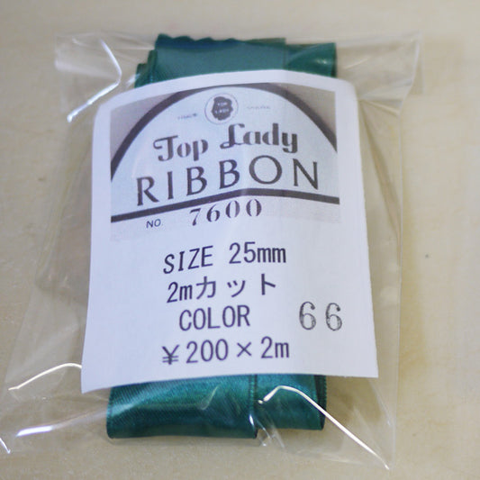 在庫限り Top Lady RIBBON 7600 col.66 25mm 2m 清原 【KN】 リボン 両面サテン