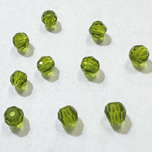 【在庫大特価】高品質ガラスカットビーズ ダイヤ型 3mm オリバイン 10個入り【KN】:クリスタルガラス アクセサリー ビーズ手芸
