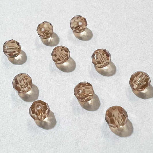 【在庫大特価】高品質ガラスカットビーズ ダイヤ型 4mm LCトパーズ 10個入り【KN】:クリスタルガラス アクセサリー ビーズ手芸