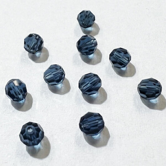 【在庫大特価】高品質ガラスカットビーズ ダイヤ型 4mm モンタナ 10個入り【KN】:クリスタルガラス アクセサリー ビーズ手芸