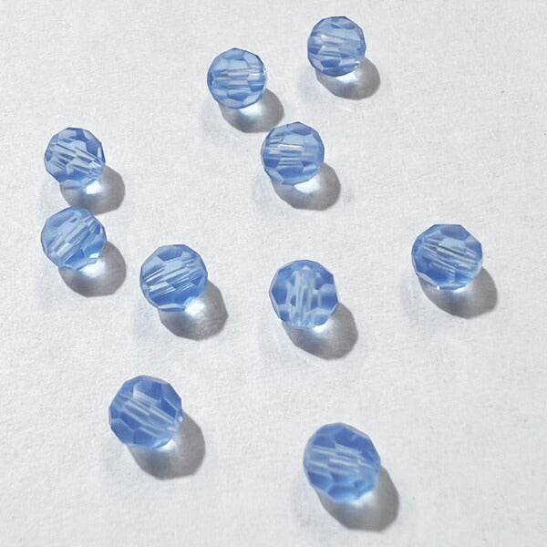 【在庫大特価】高品質ガラスカットビーズ ダイヤ型 4mm ライトサファイア 10個入り【KN】:クリスタルガラス アクセサリー ビーズ手芸