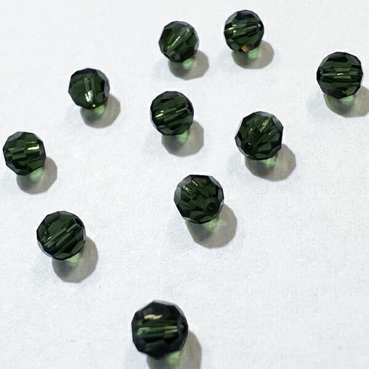 【在庫大特価】高品質ガラスカットビーズ ダイヤ型 4mm トルマリン 10個入り【KN】:クリスタルガラス アクセサリー ビーズ手芸