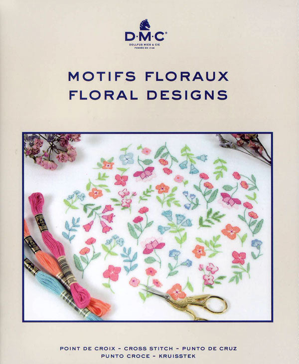 本 DMC クロスステッチ 図案集 FLEURS フラワー 15758/22 【KN】: MOTIFS FLORAUX FLORAL DESIGNS