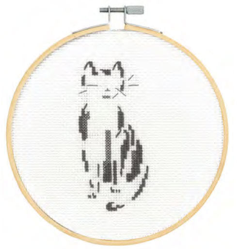 DMC 刺しゅう枠付 刺しゅうキット Pensive Cat BK1881 【KY】【MI】CAT&DOGS クロスステッチ