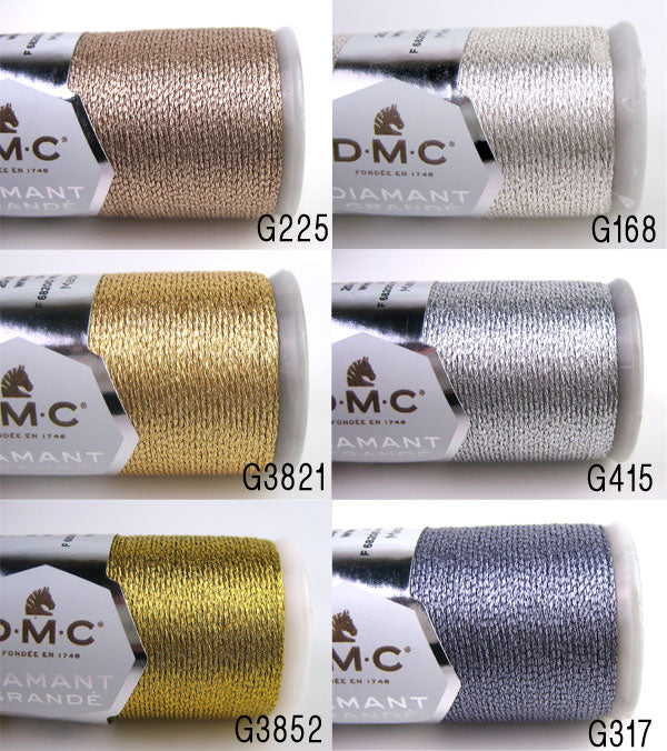 DMC DIAMANT GRANDE ディアマント グランデ メタリック刺繍糸 DMC380 【KY】 ラメ 刺しゅう糸 タティング