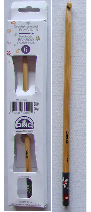 DMC ハンドメイドかぎ針（超極太用6mm） U1788/6 【KN】: Handmade Bamboo Crochet Hook かぎ針 ジャンボ 6mm