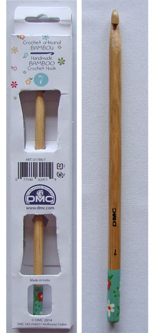 DMC ハンドメイドかぎ針（超極太用7mm） U1788/7 【KN】: Handmade Bamboo Crochet Hook かぎ針 ジャンボ 7mm