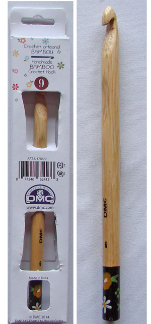 DMC ハンドメイドかぎ針（超極太用9mm） U1788/9 【KN】【MI】 Handmade Bamboo Crochet Hook かぎ針 ジャンボ 9mm