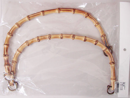 竹持ち手 バンブーハンドル BB-20 col.#4 焼き入生成 イナズマ 【KN】 幅：約30cm 竹バッグ持ち手