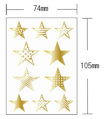 在庫限り 布用ステッカー irodo 90088 パターンスター ゴールド 扶桑 【KN】 2J 内藤商事 ファブリックステッカー