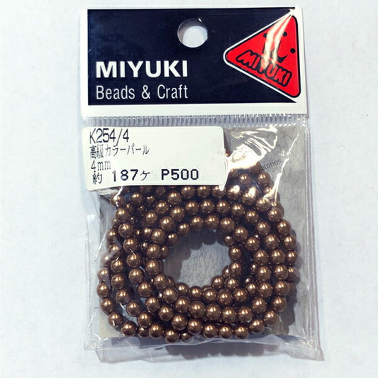 【店頭在庫品】高級カラーパール k254 (ブロンズ) 4mm 【KN】: