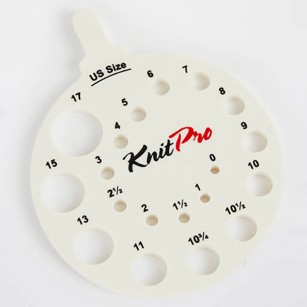 編み針ゲージ 丸型 (アイボリー）KP10991 【KN】 ニットプロ ミリサイズの編み針の太さを測れます