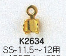 ミユキ チェーンストーン止め金具 K2634 BLブラック SS11.5～12用 【KN】: 留め金 ビーズ金具 ビーズパーツ チェーンエンド