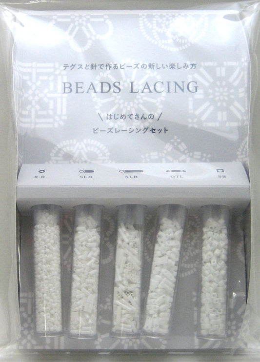 ビーズレーシングセット H7590/4 ホワイト ミユキ 【KY】 BEADS LACING ビーズレース編み ハンドメイド ビーズ