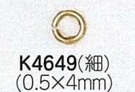 ミユキ 丸リング K4649 細0.5×4mm 【KN】: 留め金 ビーズ 金具 アクセサリー金具 丸カン ゴールド シルバー ハンドメイド 資材 材料 在庫限り 基本パーツ