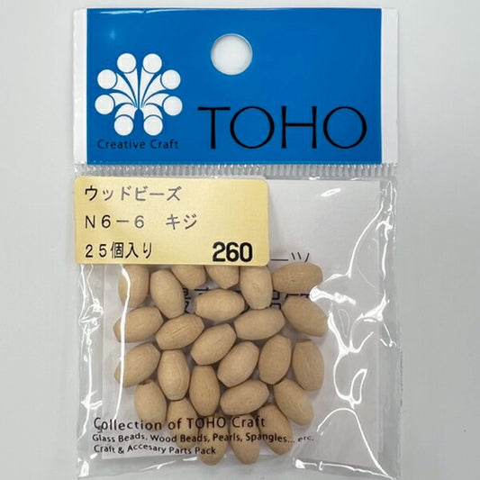 TOHO ウッドビーズ ナツメ型 N6-6 (キジ) 【KN】: