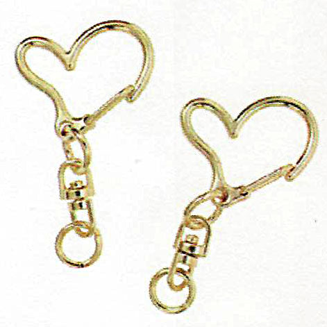 キーホルダー ハート 2個入 ゴールド 7277 内藤商事 【KY】 チャームドール パーツ アクセサリー バッグチャーム