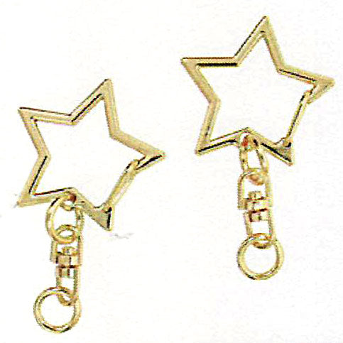 キーホルダー 星型 2個入 ゴールド 7278 内藤商事 【KY】 チャームドール パーツ アクセサリー バッグチャーム