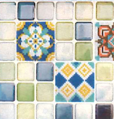 ミニ アイロンビーズ キット モザイクタイル コースター ブルー×イエロー IR4-1 NASKA 【KY】アイロン ビーズ mosaic tile
