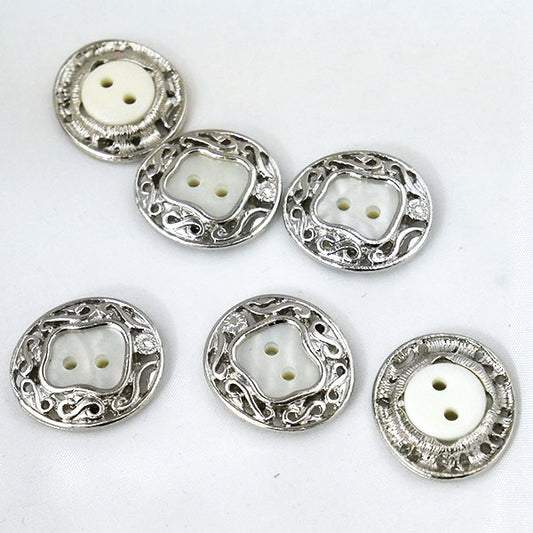 メタルボタン シルバー 214 25mm 1個 【KN】 尾玉 昭和レトロ かわいい ヴィンテージ風 モダン