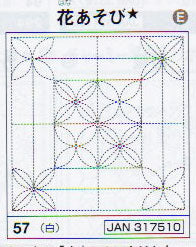 花ふきん 布パック 花あそび 57 （布地：白） オリムパス 【KY】 Olympus 刺し子 手芸 手づくり
