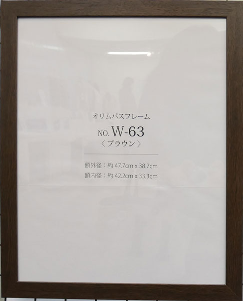 額縁 W-63 ブラウン オリムパス 【KY】 木製 フレーム 額 外径47.7cm×38.7cm