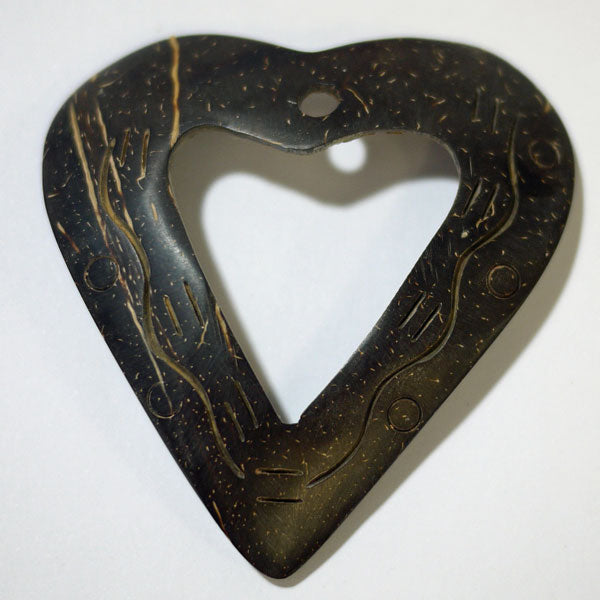 天然素材 ココナッツの ペンダントヘッド P130  2J 【KN】ペンダントトップ 自然素材 ハート