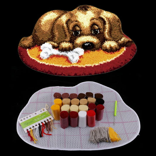 手づくり絨毯キット 子犬 ZD010 絨毯専用針付き【KN】 だんつう ラッチフック