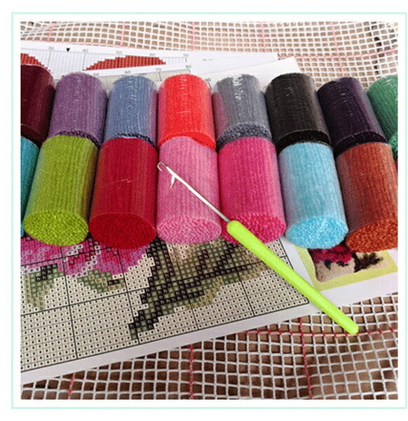 手づくり絨毯キット 子犬 ZD010 絨毯専用針付き【KN】 だんつう ラッチフック