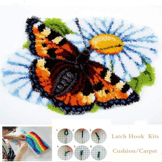 手づくり絨毯キット バタフライ ZD887 絨毯専用針付き【KN】 だんつう ラッチフック