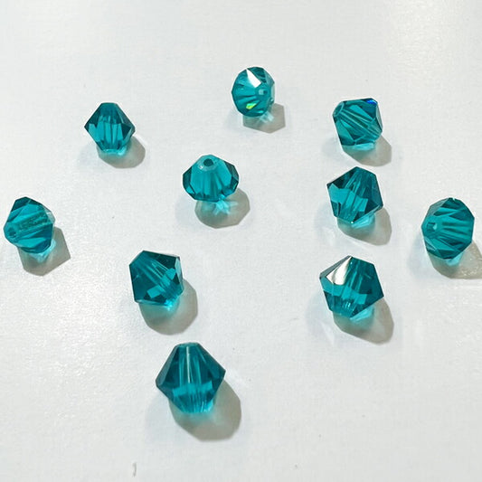 【在庫大特価】高品質ガラスカットビーズ ソロバン型 5mm ブルージルコン 10個入り【KN】:クリスタルガラス アクセサリー ビーズ手芸
